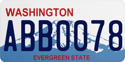 WA license plate ABB0078
