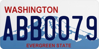 WA license plate ABB0079