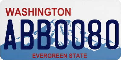 WA license plate ABB0080