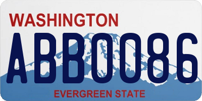 WA license plate ABB0086