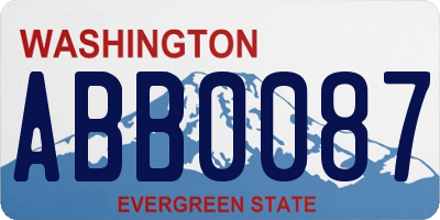 WA license plate ABB0087