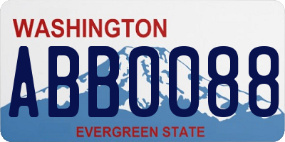 WA license plate ABB0088