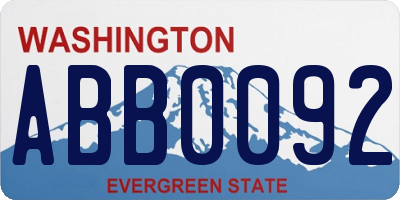 WA license plate ABB0092