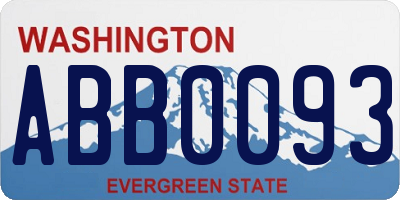 WA license plate ABB0093