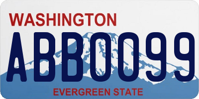 WA license plate ABB0099