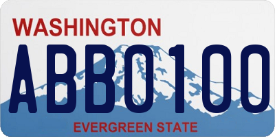 WA license plate ABB0100