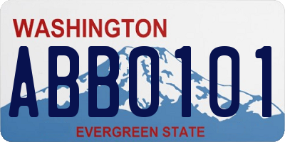 WA license plate ABB0101