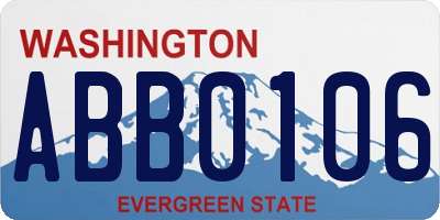 WA license plate ABB0106