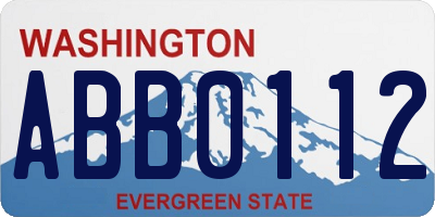WA license plate ABB0112
