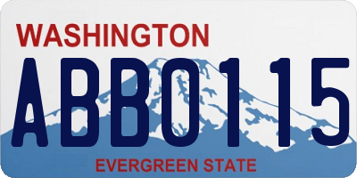 WA license plate ABB0115
