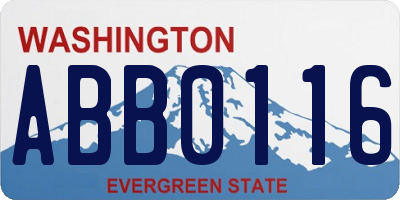 WA license plate ABB0116