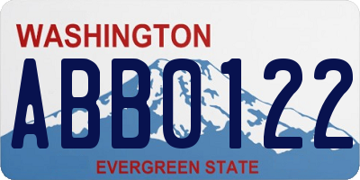 WA license plate ABB0122