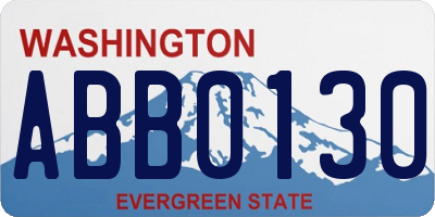 WA license plate ABB0130
