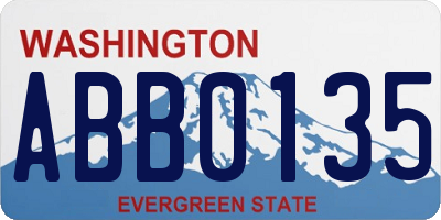 WA license plate ABB0135