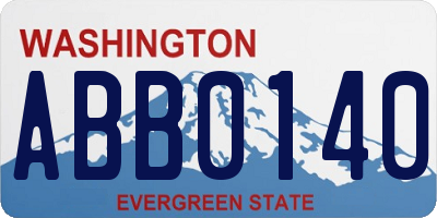 WA license plate ABB0140