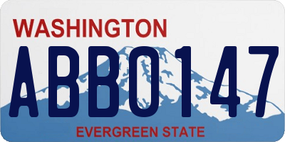 WA license plate ABB0147