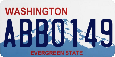 WA license plate ABB0149