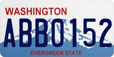 WA license plate ABB0152