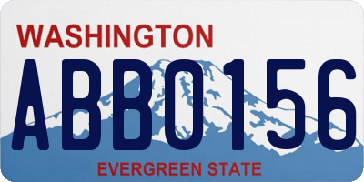 WA license plate ABB0156