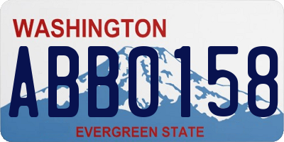 WA license plate ABB0158