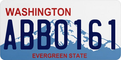WA license plate ABB0161