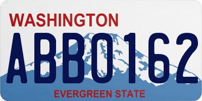 WA license plate ABB0162