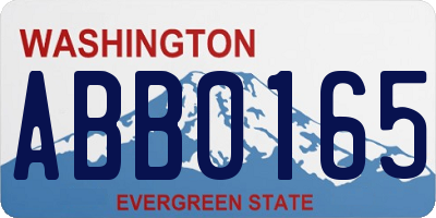 WA license plate ABB0165