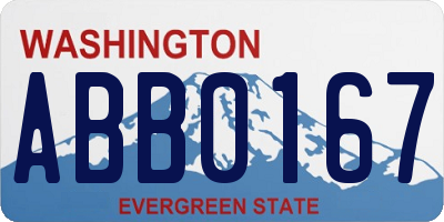 WA license plate ABB0167