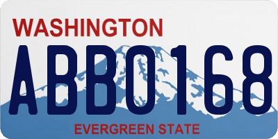 WA license plate ABB0168