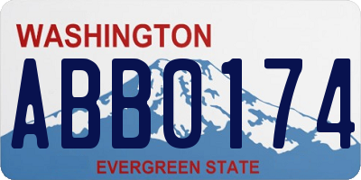 WA license plate ABB0174