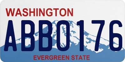 WA license plate ABB0176