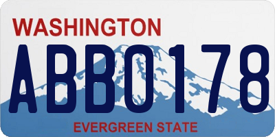 WA license plate ABB0178