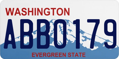 WA license plate ABB0179