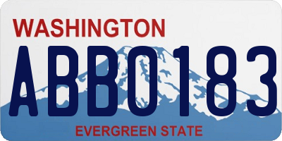 WA license plate ABB0183
