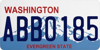 WA license plate ABB0185