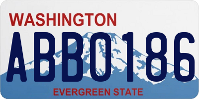 WA license plate ABB0186