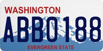 WA license plate ABB0188