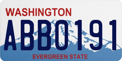WA license plate ABB0191