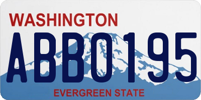 WA license plate ABB0195