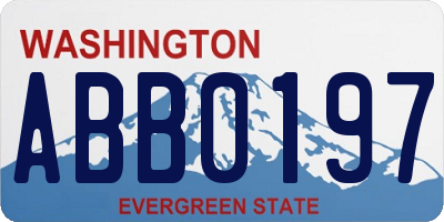 WA license plate ABB0197