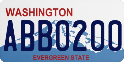 WA license plate ABB0200