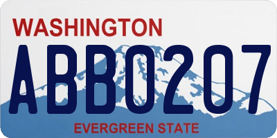 WA license plate ABB0207