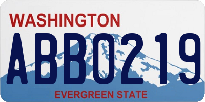 WA license plate ABB0219