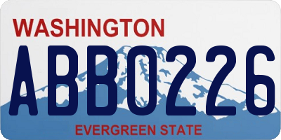WA license plate ABB0226