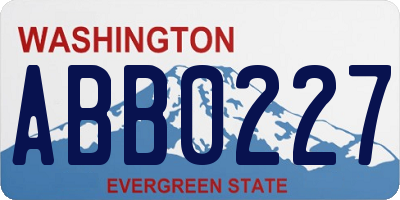 WA license plate ABB0227