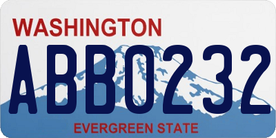 WA license plate ABB0232