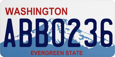 WA license plate ABB0236