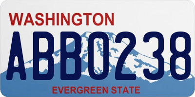 WA license plate ABB0238