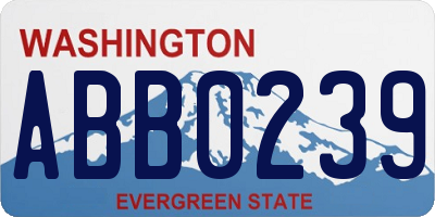 WA license plate ABB0239