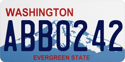 WA license plate ABB0242